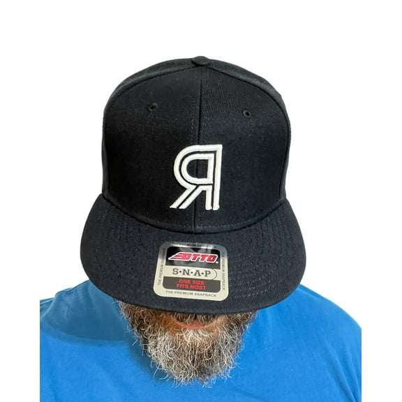 Letter R Embroidered Black Hat