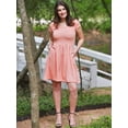 thumbnail image 2 of Womens Scoop Neck Knee Length Pleated Pocket Dress, 2 of 9