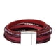thumbnail image 3 of Pulsera de Cuero Punk para Mujeres Y Hombres, Pulsera de Regalo , rojo rojo perla, 3 of 8