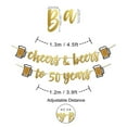 thumbnail image 4 of Inkdotpot Pre Strung Cursive Bunting Flags Cheers & Beers to 50 Years Metallic Gold Party Wall Decor Birthday Banner Sign Photo Prop, 4 of 5