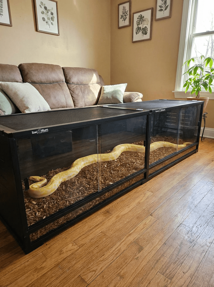 96x24x24in 240Gal Expandable PVC Reptile Enclosure, Large Stackable Terrarium Tank for Snakes Lizards Geckos | Toxirium