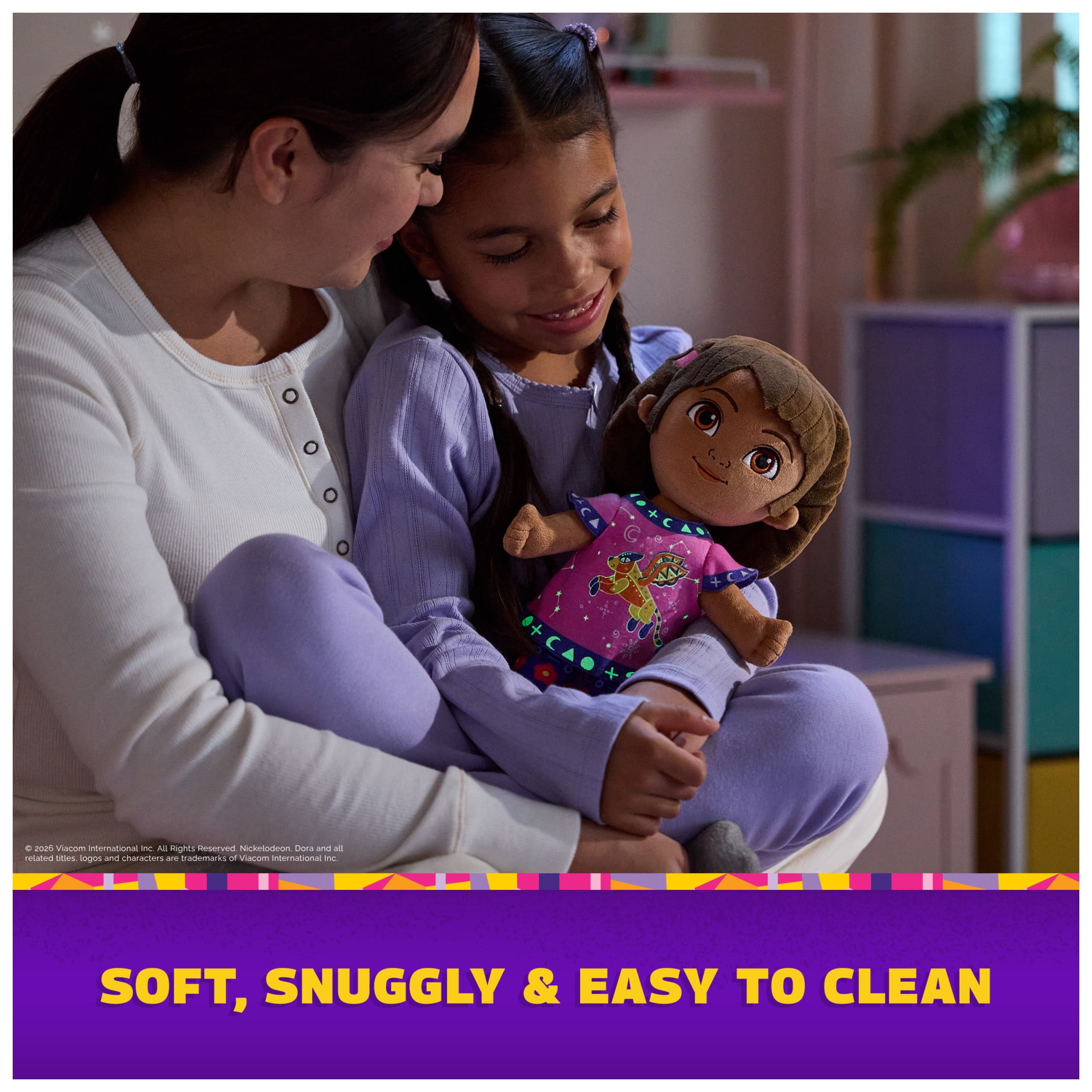 Dora the Explorer, Official Bedtime Dora Glow-in-the-Dark Plush Doll for Ages 3 and up