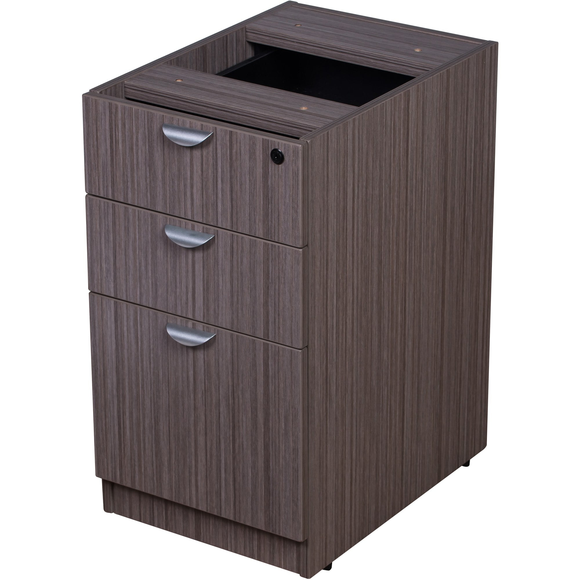 Boss Office Products Holland Series Executive U-Shaped Desk With File Storage Pedestal And Hutch, Driftwood