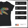 thumbnail image 4 of Tee Hunt Colorful Raptor T-Shirt Dean Russo Neon Dinosaur Pattern Women's T-Shirt Tee, Black, XX-Large, 4 of 5