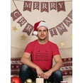 thumbnail image 2 of Father Christmas Santa Claus And Reindeers Men Red T-Shirt, Male Medium, 2 of 4