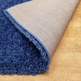 thumbnail image 3 of Maxy Home Bella Solid Navy Blue 5 ft. Round Shag Area Rug, 3 of 4