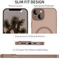 thumbnail image 3 of AIR-iPhone 14 Case Compatible with MagSafe, Phone Case iPhone 14 Magnetic Slim Thin Translucent Matte Back Shockproof Anti-Yellow Protective Cover Case for iPhone 14 Brown, 3 of 4