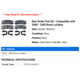 thumbnail image 2 of Rear Brake Pad Set - Compatible with 2000 - 2005 Buick LeSabre 2001 2002 2003 2004, 2 of 2