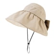 thumbnail image 3 of HONHUZH Summer Hats Womens Wide Brim Sun Hat Foldable Ponytail Hole Summer Beach Travel Cap, 3 of 6