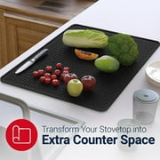 Linda’s Essentials 28x20 Inches Silicone Stove Top Covers for Electric Stove Black - Glass Stove Top Cover