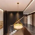 thumbnail image 5 of Tribesigns 5-Light Pendant Light with Drum Fabric Lampshade, Height-Adjustable Hanging Light Fixture, Modern Chandelier for Living Room, Dining Room, Bedroom, Staircase, 5 of 10