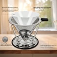 thumbnail image 2 of Pour Over Coffee Dripper Stainless Steel Filter Easy to Clean Paperless Pour Over Coffee Maker Reusable Filter Cone Dripper with Removable Cup, 2 of 6