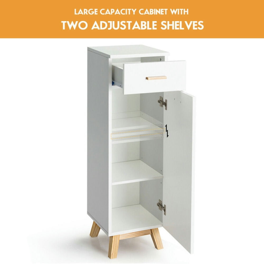 Finihen Bathroom Storage Cabinet, Bathroom Floor Cabinet, Waterproof Bathroom Cabinet with Adjustable Shelves and Sliding Drawer, for Bathroom, Living Room, Bedroom, Kitchen, White Finihen Bathroom Storage Cabinet, Bathroom Floor Cabinet, Waterproof Bathroom Cabinet with Adjustable Shelves and Sliding Drawer, for Bathroom, Living Room, Bedroom, Kitchen, White