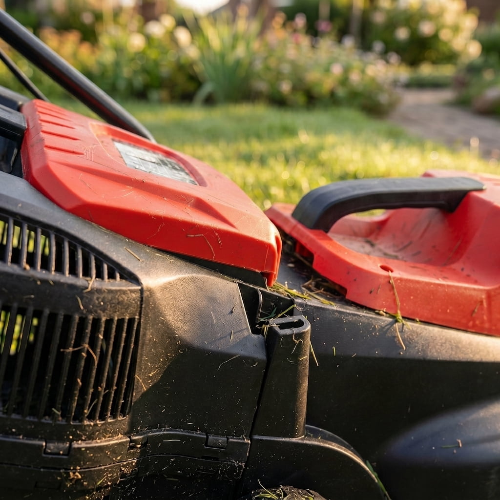 Kadyn 14 Inch 12 Amp Electric Push Corded Lawn Mower with 30L Grass Bag, 3 Adjustable Cutting Heights, Foldable Handle, One-Touch Start, Red