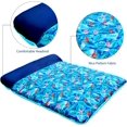 thumbnail image 3 of Oversized Pool Floats Raft, 1-2 Person, 72'' X 60'' Giant Fabric-Covered Pool Floats Adult Size, Inflatable Floating Mat with Headrest Ultra-Comfort Summer Pool Lounger Floatie, 3 of 7