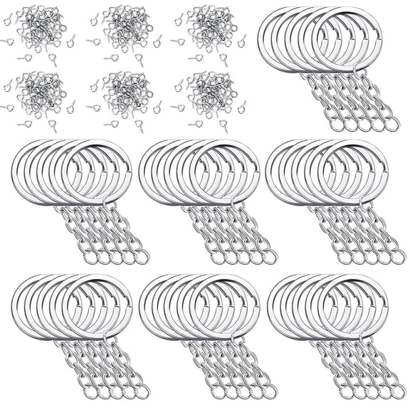 2500Pieces Chains Keychain Findings Split s DIY