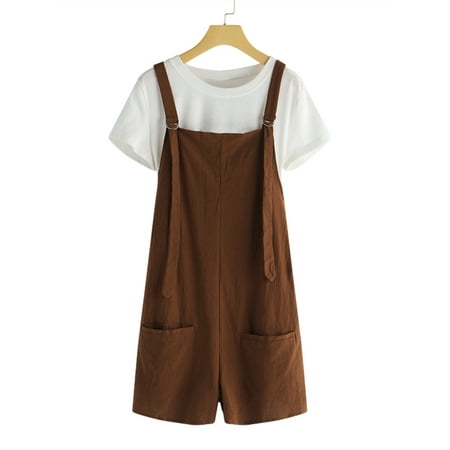 Women's Casual Jumpsuits Overalls Baggy Bib Pants Short Rompers