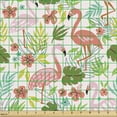 thumbnail image 2 of Ambesonne Flamingo Fabric by the Yard Upholstery, Tropic Birds Exotic Garden, 5 Yards, Multicolor, 2 of 5