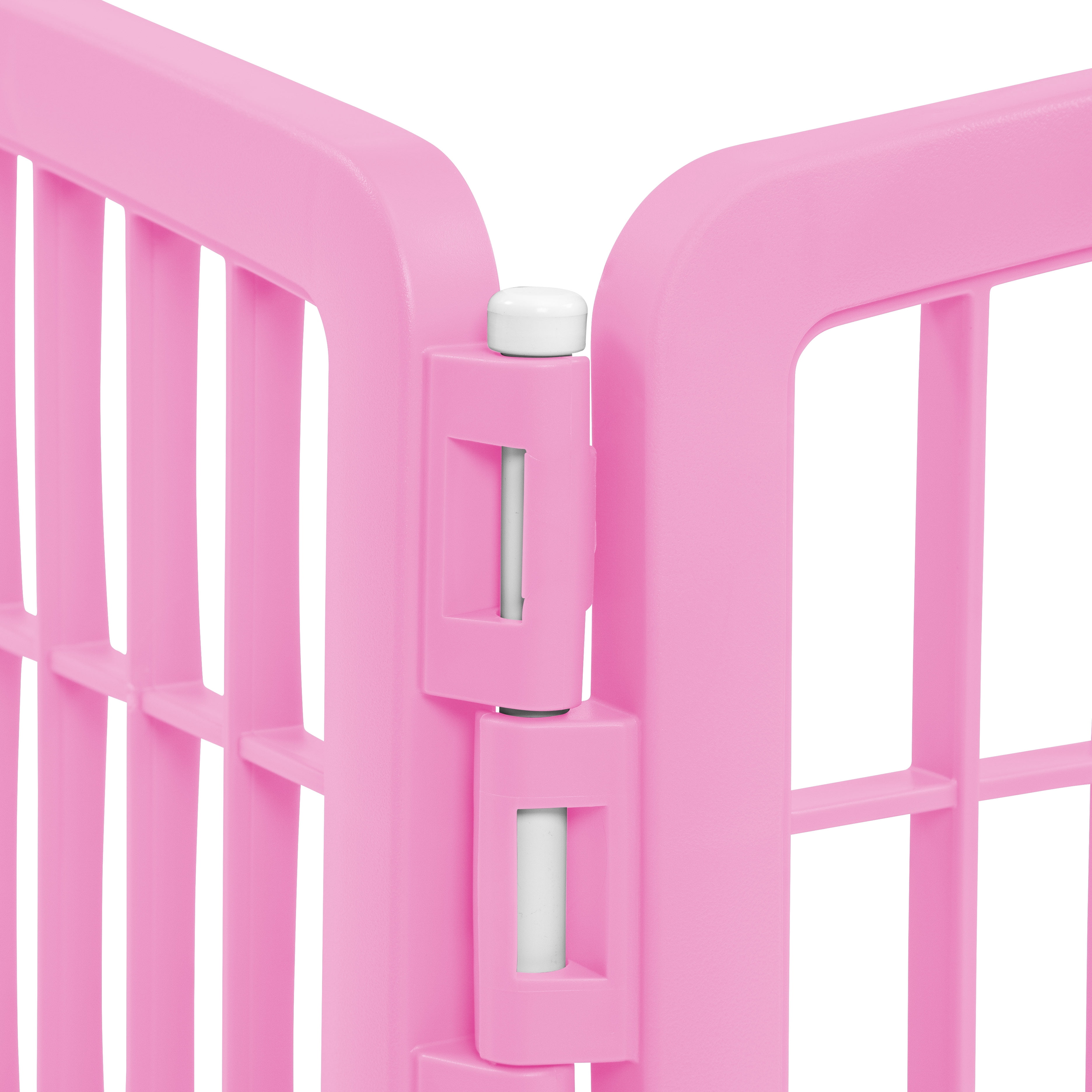 IRIS USA 24'' Pet Playpen 2 Panel Add-On with Connecting Rods, Dog Playpen, Puppy Small Medium Dogs, Heavy-Duty Molded Plastic, Rust-Free, Pink