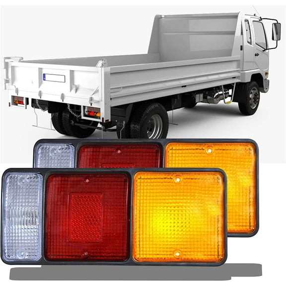 APSMOTIV 2x Tail Lamp Rear Combination Lights Assembly Tail Brake Lights Lamp Rear Lamp with 12v Bulbs Suitable for Mitsubishi Canter Fusu Truck (12 Volts)