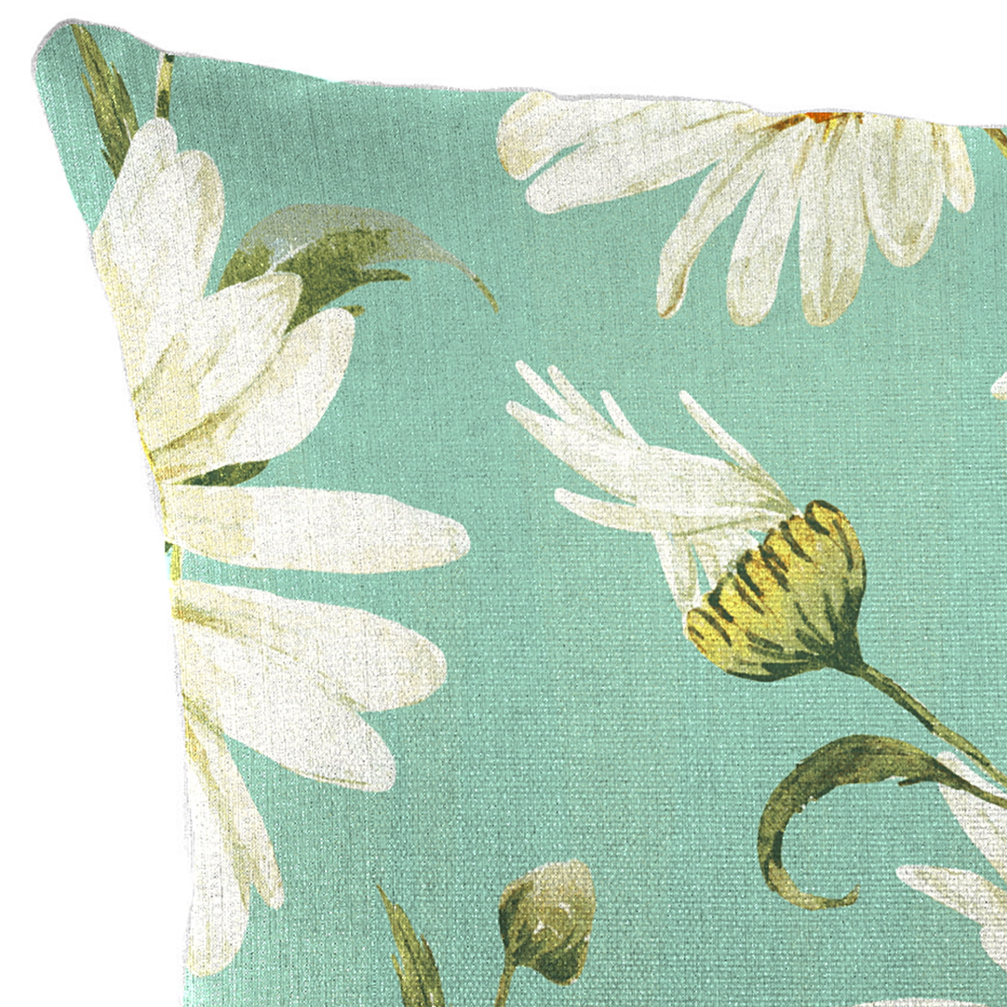 Jordan Manufacturing 16" x 16" Daphne Iceberg Aqua Floral Square Outdoor Throw Pillow (4 Pack)