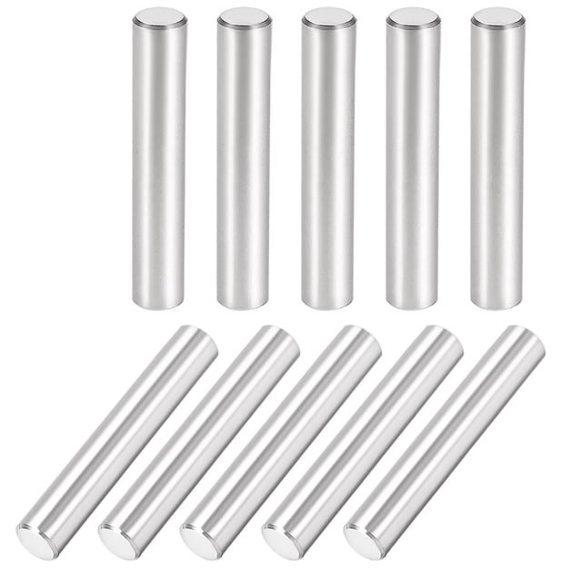 Unique Bargains 10 Pcs 8mm X 50mm Dowel Pin 304 Stainless Steel Cylindrical Shelf Support Pin Fasten Elements Silver Tone