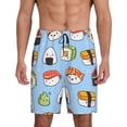 thumbnail image 2 of Daiia Kawaii Sushi Mens Woven Stretch Pajama Short,Short Pajama Pants-Large, 2 of 9