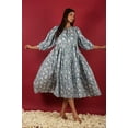 thumbnail image 3 of K.K. HANDICRAFT Floral Print Midi Dress with Puff Sleeves, 3 of 7