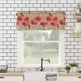 thumbnail image 4 of Window Valance for Kitchen,Retro Red Poppy Flower Butterfly Curtain Valances Rod Pocket Short Curtains,Vintage Floral Letter Back Privacy Window Treatment for Bedroom Bathroom Living Room, 4 of 8