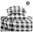 thumbnail image 2 of Twin Sheet Set - 1800 Ultra-Soft Microfiber Twin Bed Sheets - Double Brushed - Deep Pockets - Easy Fit - 3 Piece Set - Bedding Sheets & Pillowcases (Twin, Buffalo Plaid - White/Black), 2 of 7