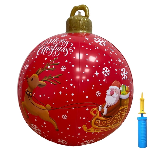 Bolas inflables de Navidad de 60cm decoraciones inflables impermeables para patio navideño