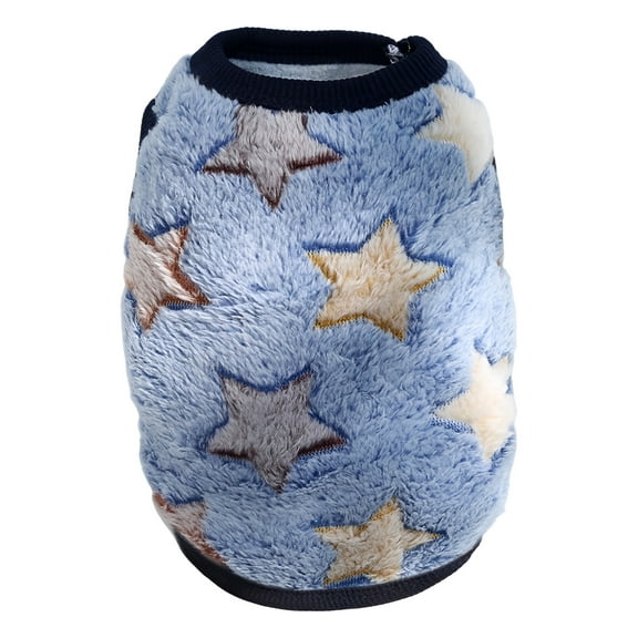 TELOLY 1Pcs Dog Sweaters,Coral Fleece Dog Onesie,Puppy Clothes,Navy,Xs