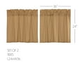 thumbnail image 3 of VHC Brands Simple Life Flax Khaki Country Farmhouse Kitchen Window Curtain Tier Set of 2 L24xW36, 3 of 8