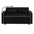 thumbnail image 5 of Newboti Furniture 55.51 Inch Versatile Foldable Sofa Bed In 3 Lengths, Modern Sofa Sofa Sofa Velvet Pull-Out Bed, Adjustable Back And With Usb Port And Ashtray And Swivel Phone Stand (Black) 58968, 5 of 13