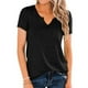 thumbnail image 3 of Camiseta Mujer Camiseta De Algodón Con Cuello En V Camiseta De Manga Corta De Color Sólido, Negro, M Scienceny AP001699-01, 3 of 7