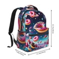 thumbnail image 2 of Disketp Starry Sky Colorful Donut Mochila Estampada para Hombre y Mujer – Mochila Ligera Clásica con Múltiples Bolsillos para Universidad, Trabajo y Viajes-One Size, 2 of 5