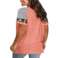thumbnail image 2 of Langwyqu Womens Plus Size Short Sleeve T-Shirts Summer Casual V-neck Striped Leopard Loose Tees L-5XL, 2 of 5