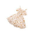 thumbnail image 1 of Xingqing 8 Colors Summer Princess Kids Girls Dress Flowers Printed Short Sleeve Off Shoulder Ruffles A-Line Chiffon Dress, 1 of 7