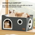 thumbnail image 3 of Cama Cat House extra ancha para gatos de interior, color gris oscuro, 3 of 8