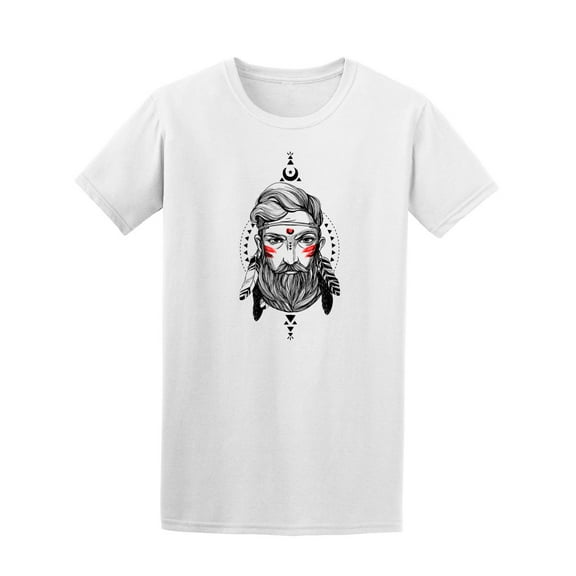 Ethnic Man With Feathers Tee. Men's -Image by Shutterstock