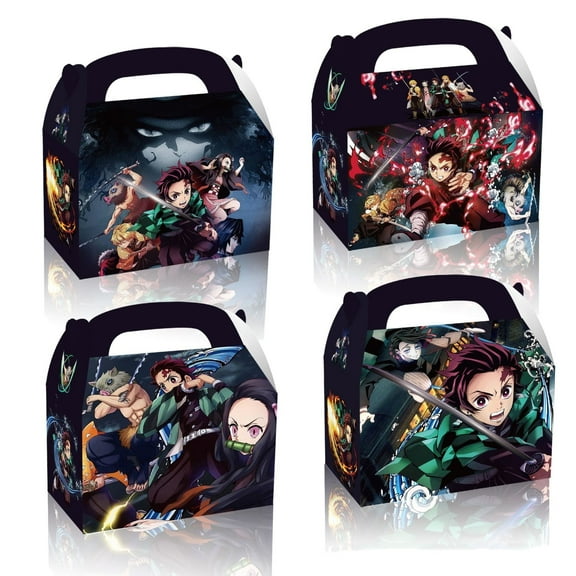 12Pieces Demon Slayer Party Gift Boxes - Party Favors Boxes for Kids Paper Favor Packs Adults Birthday Party Decora- Demon Slayer Gift Boxes, Candy Bags