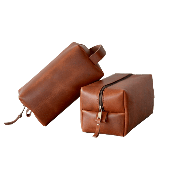 Vellaire Genuine Leather Toiletry Bag, Toiletry Bag for Men and Women Shaving Bag Cosmetic Bag for Women Mens Dopp Kit. Light Brown