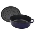 thumbnail image 4 of Staub Cast Iron 6.25-qt Shallow Oval Dutch Oven - Dark Blue, 4 of 8