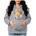 thumbnail image 7 of UOCUFY Pet Pouch Hoodies Women Fleece Zip Up Jacket with Large Pockets Grey,Size 3XL, 7 of 7