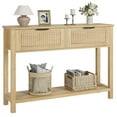 thumbnail image 6 of Farmhouse Entryway Table, 43 Inch Wood Console Table with 2 Drawers & 2 Tiers, Storage Sofa Table for Living Room, Foyer & Hallway - Burlywood, 6 of 8