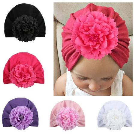 

Archer Solid Color Flower Knot Baby Girl Boy Turban Hospital Hat Cap Beanie Headwear