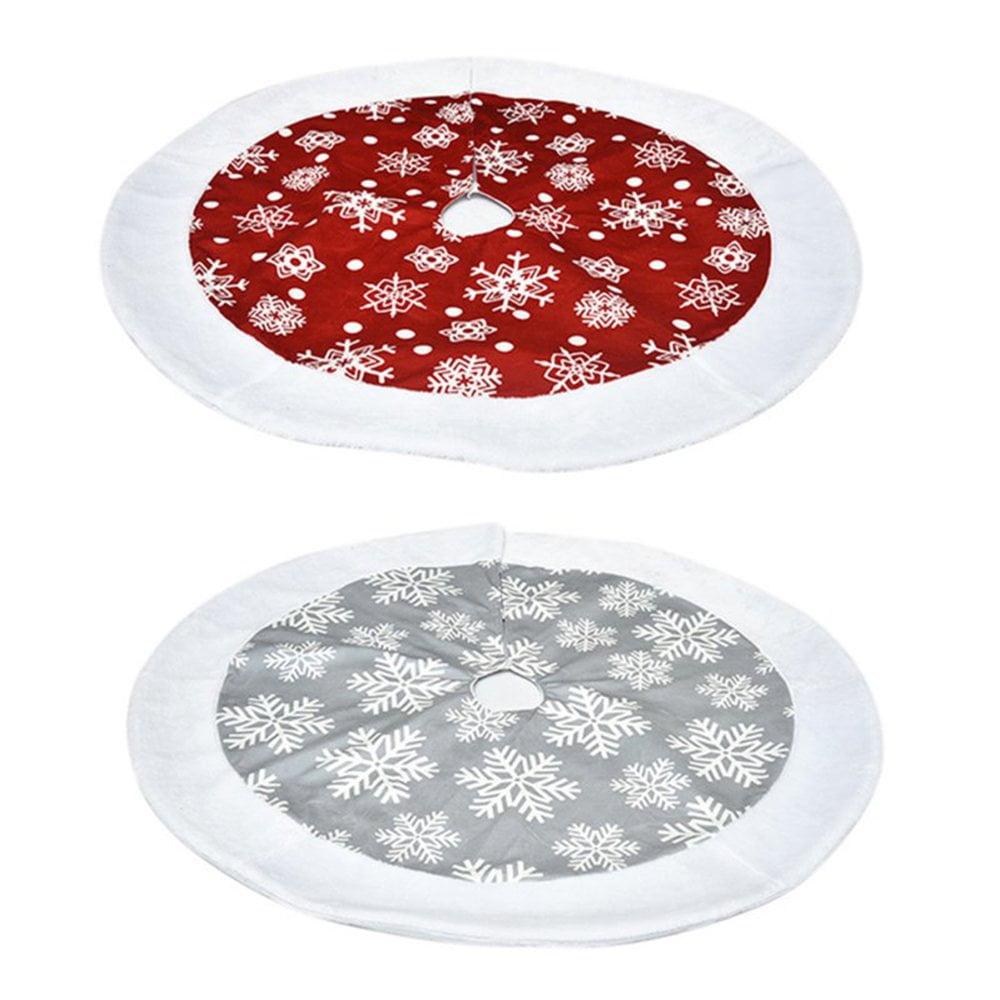 White Edge Snow Tree Skirt 100Cm Christmas Tree Apron Scene Dress Up