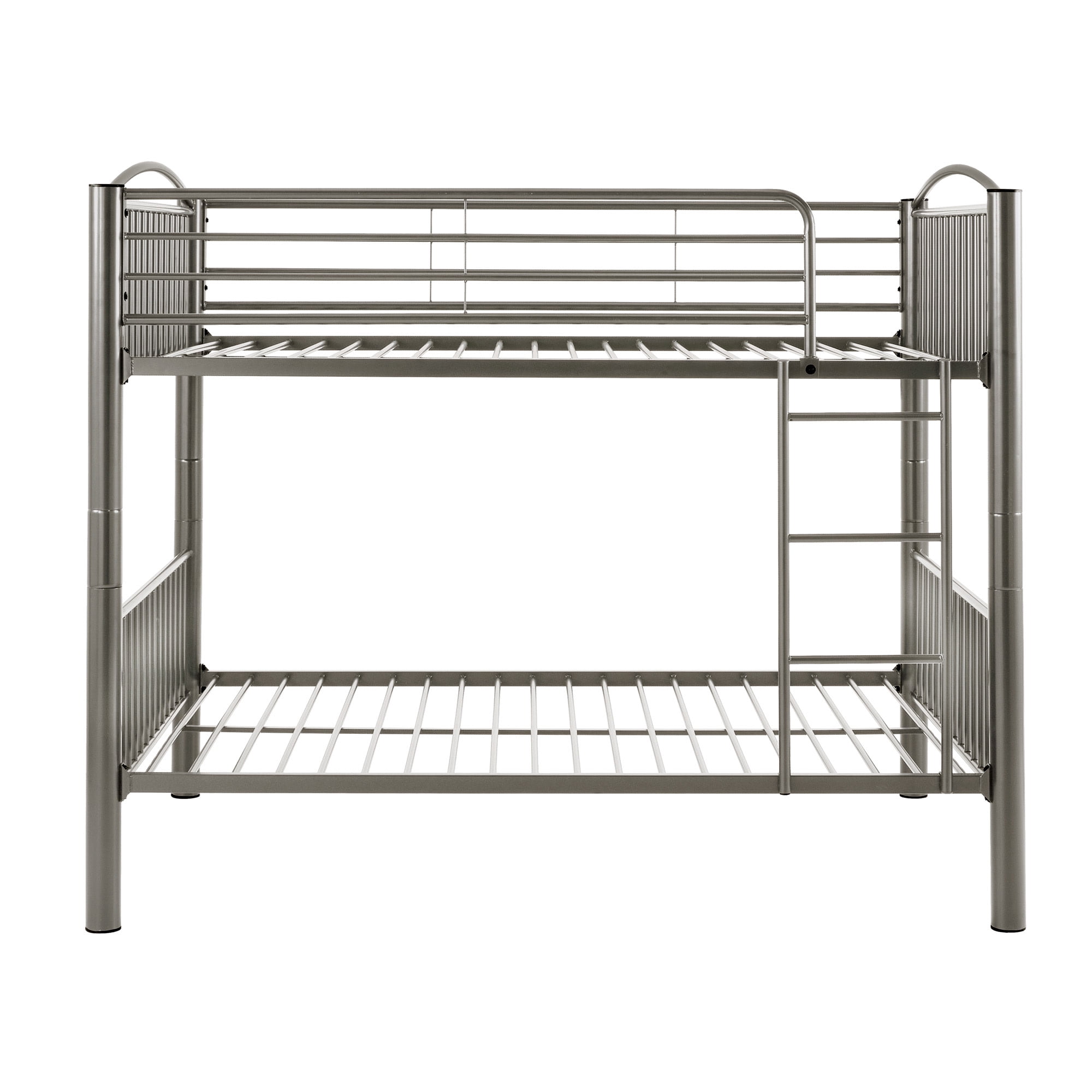 Weston Home Visalia Kids Convertible Metal Full over Full Bunk Bed, Gray