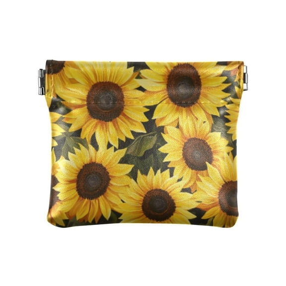 Women's Coin Purses & Pouches - Wallets Card Cases with RFID Blocking - Slim Money Organizers for Daily Use Sunflowers Pattern