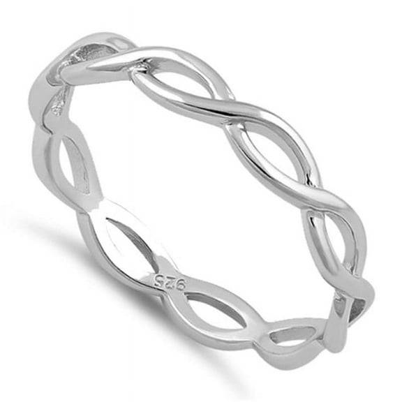 925 Sterling Silver Braided Infinity Ring for Women Valentine's Day Gift